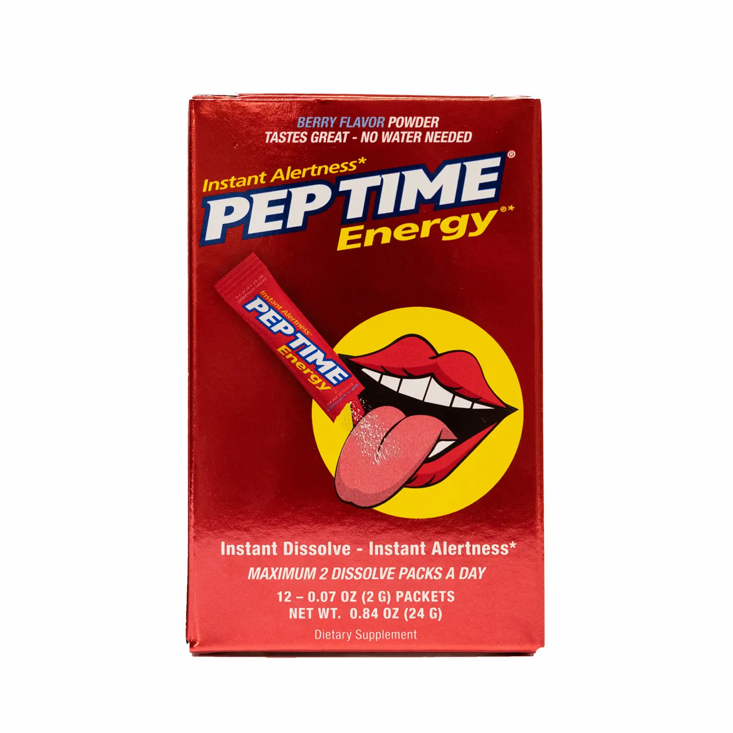 PEPTIME Energy 150mg Dissolve Packs 12 ct Box On-the-Go Energy